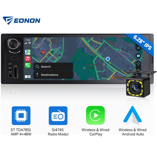 Cam 1din apple carplay - 6,28",